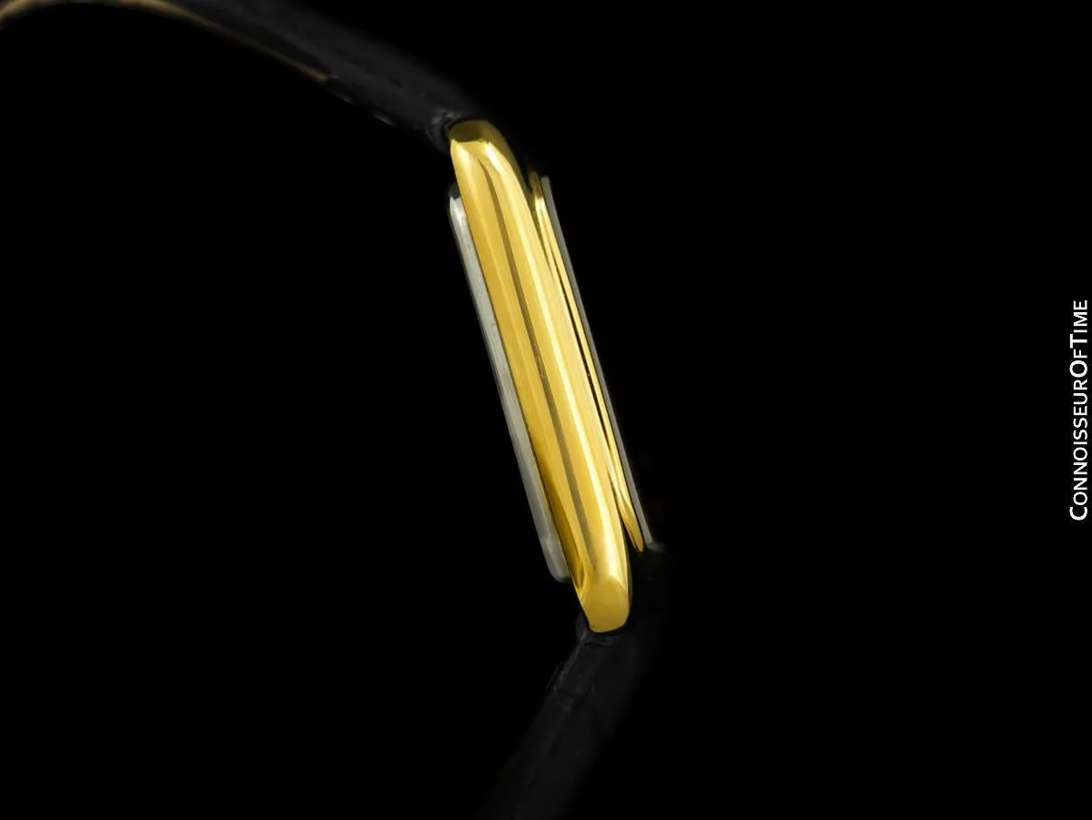 1974 Omega Vintage De Ville Mens Full Size Automatic "TV Shaped" Watch - 18K Gold Plated & Stainless Steel