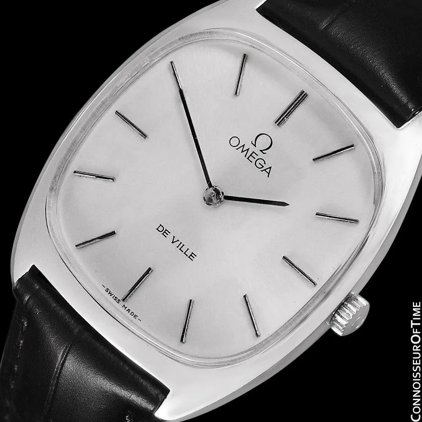 1977 Omega De Ville Vintage Mens Handwound Ultra Thin Dress Watch - Stainless Steel