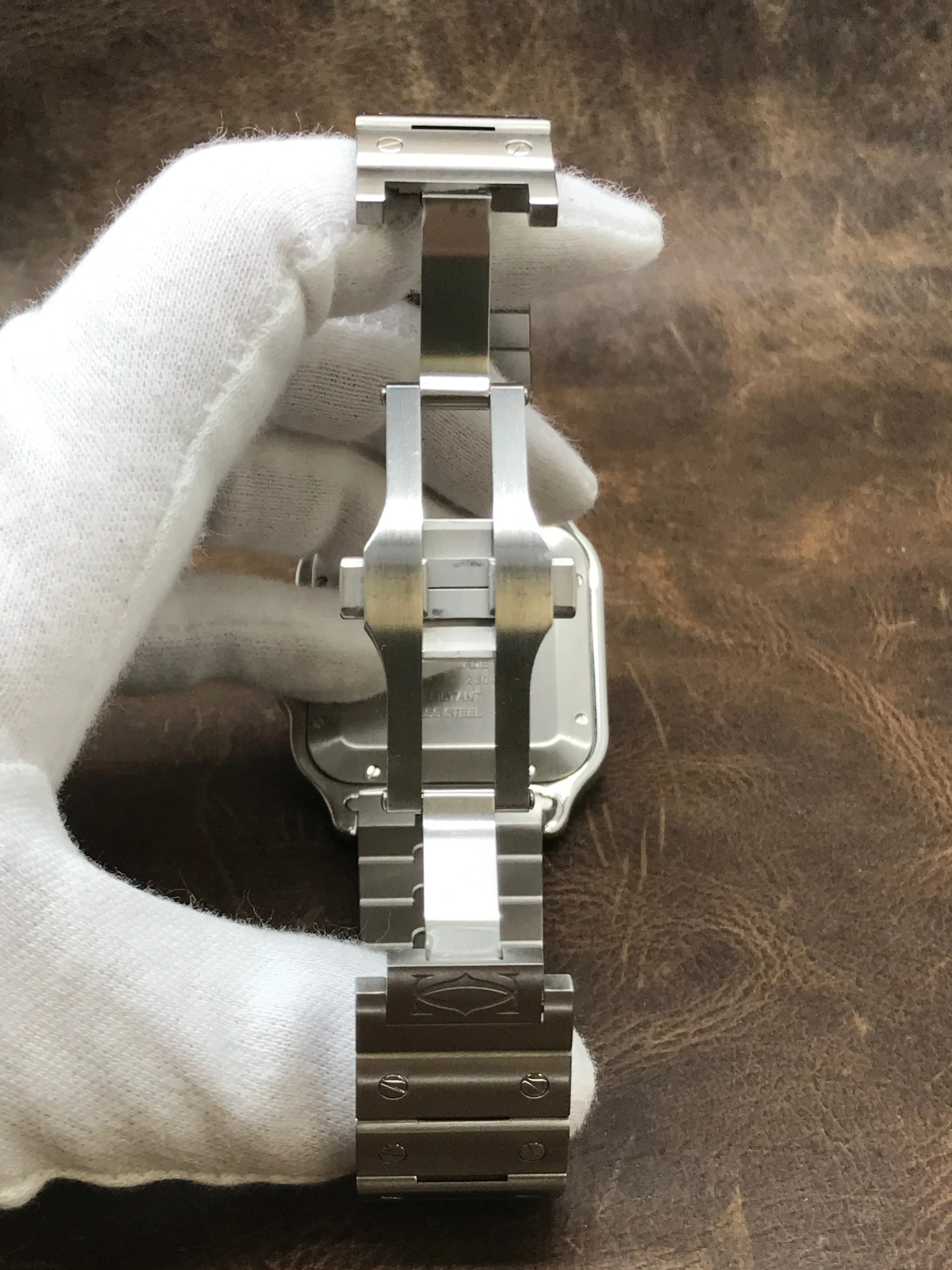 Cartier Santos Large WSSA0018 Silvered Opaline Dial Automatic Watch