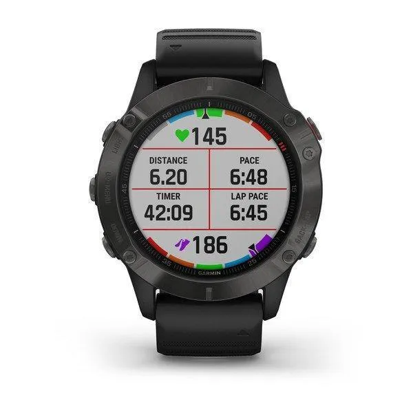 Garmin Fenix 6 Sapphire Editions Carbon Gray DLC with Black Band 47mm